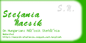 stefania macsik business card